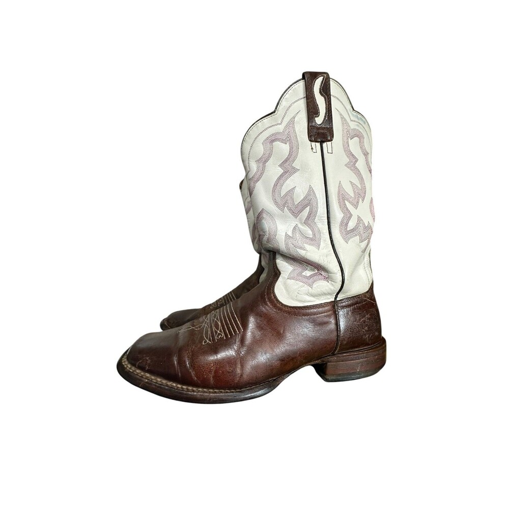 Ariat Nitro Western Boots Mens 10 EE White Pink Square Toe Cowboy ATS 10006833